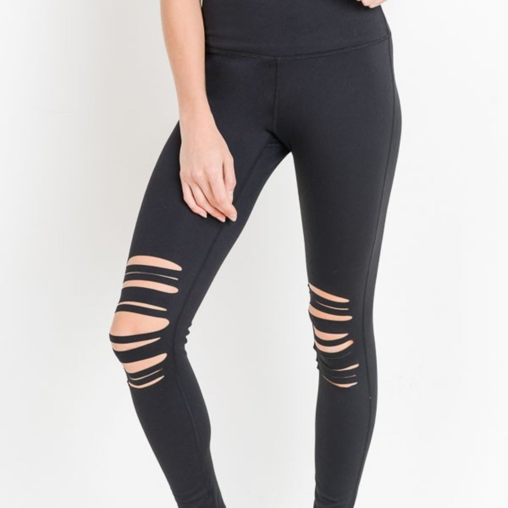 Sale 🎀 Highwaist Shredded Knee Leggings